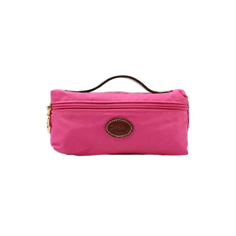 Longchamp Women's Leather Trim Zip Closure Coin Wallet Pink